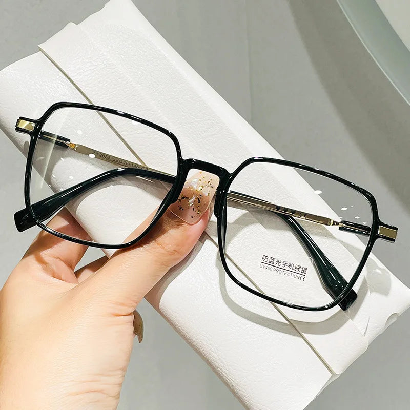 New Myopia Glasses Women'S anti Blue Light Glasses Flat Glasses Myopia Glasses Finished Transparent Glasses -0.5 -0.75 -1.25