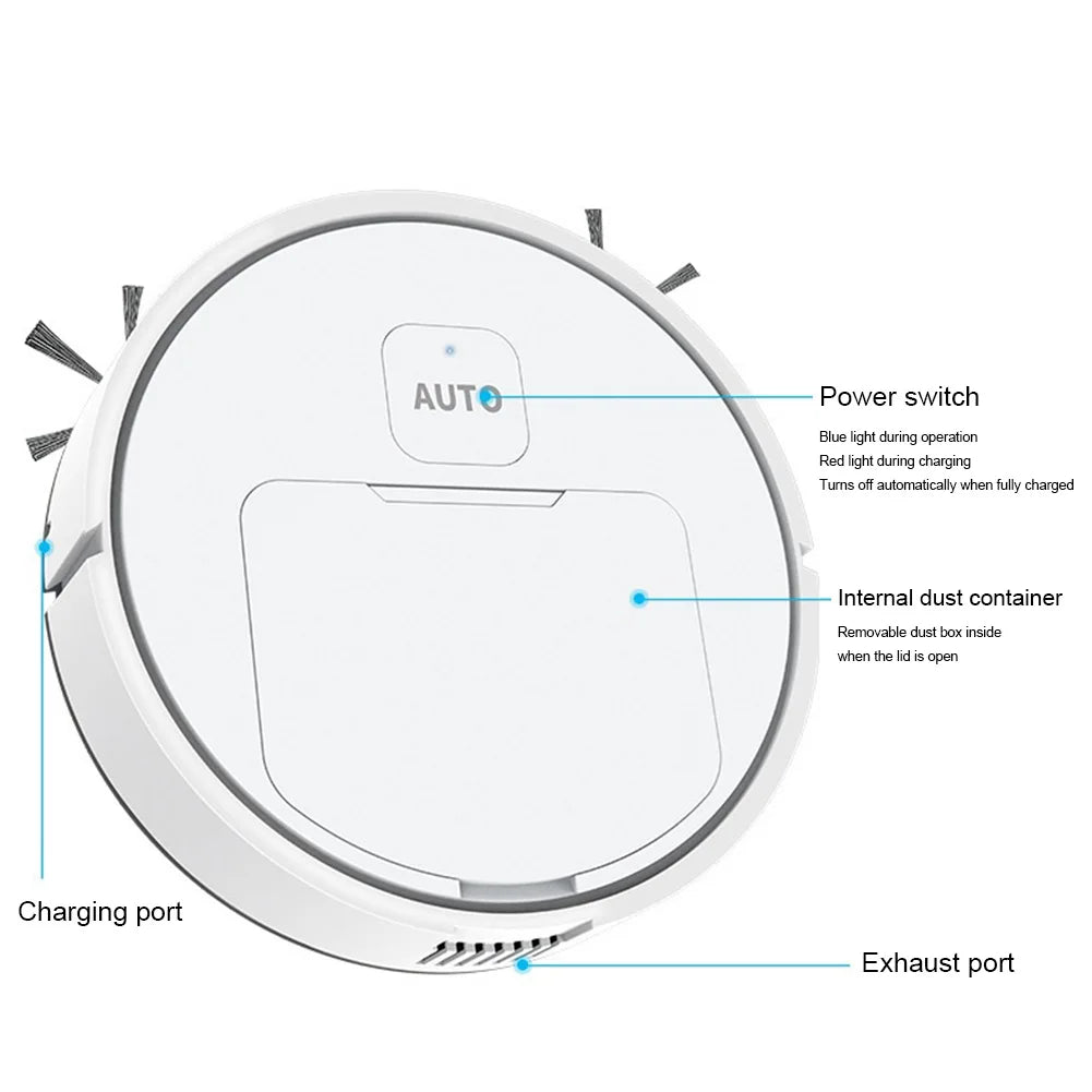 3-In-1 Robot Vacuum Cleaner USB Rechargeable Smart Navigation to Avoid Objects Automatic Cleaning Sweeping Machine Sweeper Robot