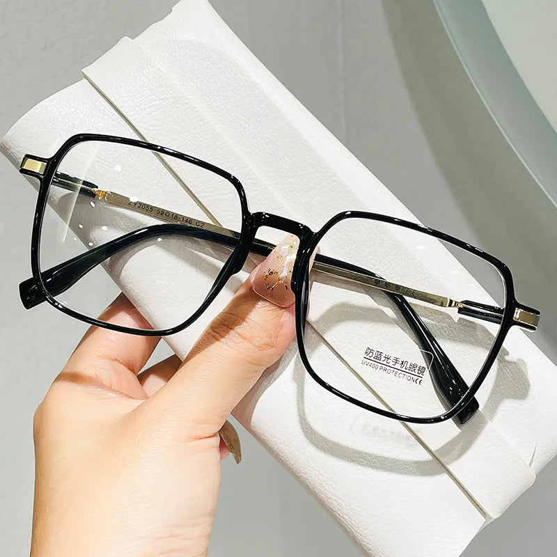 New Myopia Glasses Women'S anti Blue Light Glasses Flat Glasses Myopia Glasses Finished Transparent Glasses -0.5 -0.75 -1.25
